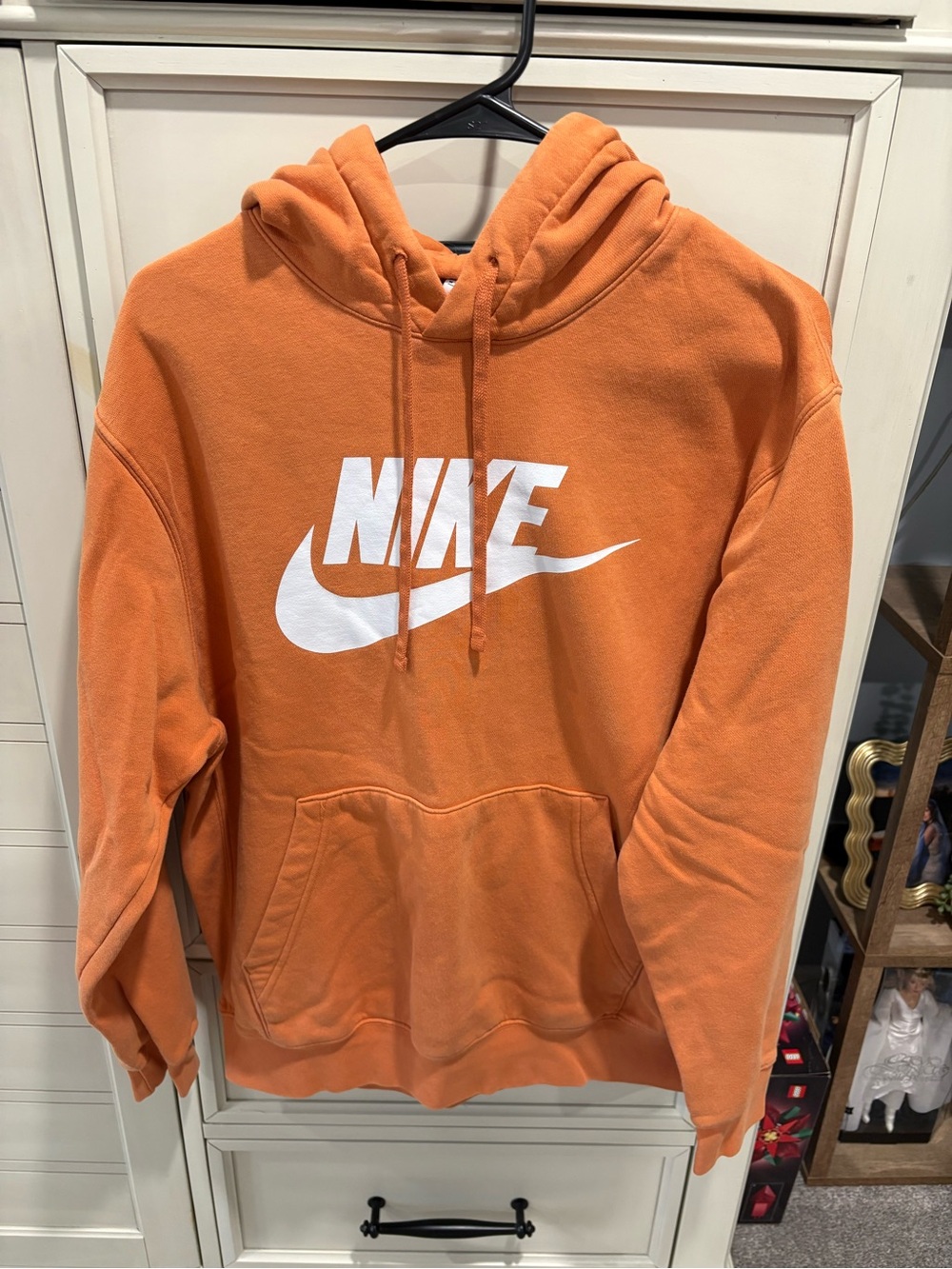 Nike Orange Crewneck Hoodie with White Logo